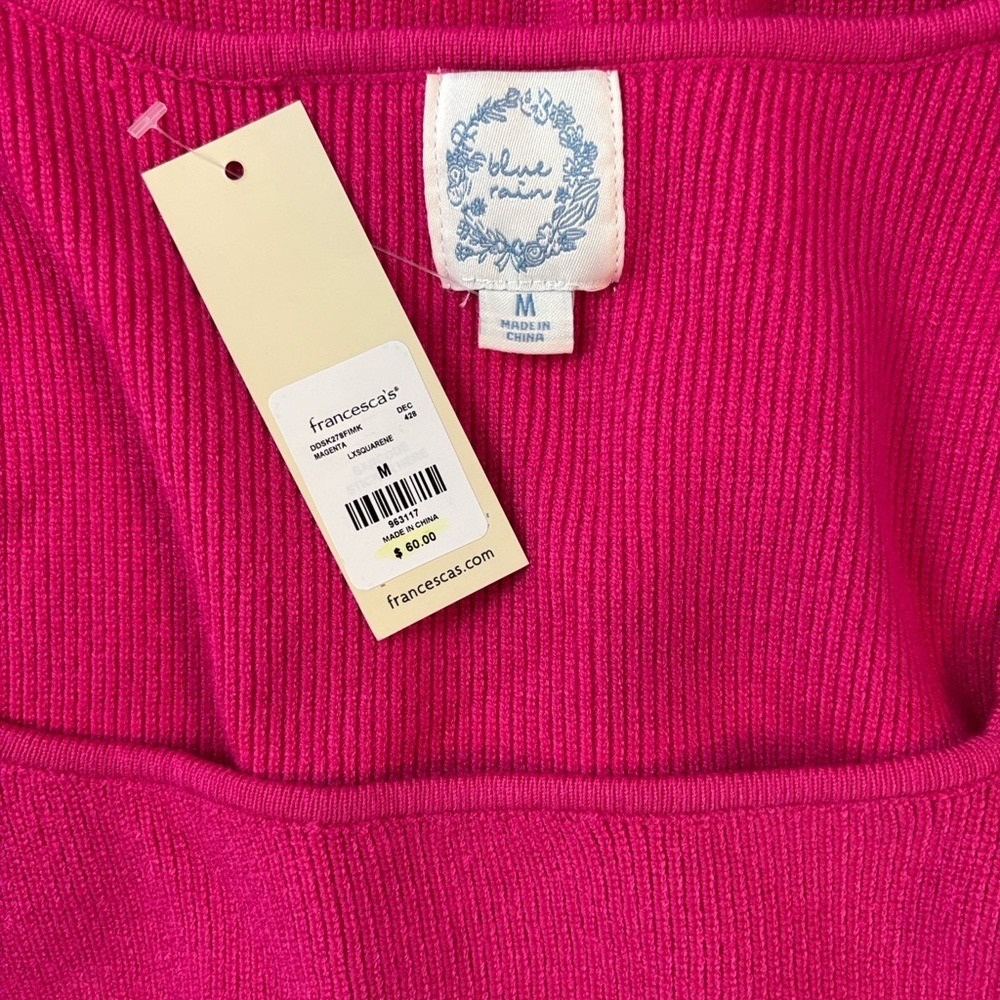 Blue Rain by Francesca's Fuchsia Pink Sweater Dress – Size Small – NWT MSRP $70 - Picture 2 of 7